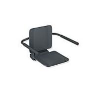 Hewi Siège suspendu système 900 900.51.10760AF acier inoxydable peint par poudrage, anthracite mat, plastique anthracite mat, avec accoudoirs