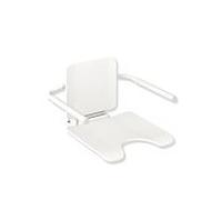 Hewi Siège suspendu système 900 900.51.11160AS acier inoxydable blanc plastique blanc mat, avec accoudoirs / blanc hygiénique