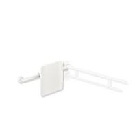 Hewi Support dorsal système 900 900.51.90260AS acier inoxydable thermolaqué blanc mat, polyamide mat blanc , poignée à gauche, rosace à droite