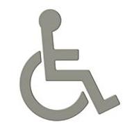 HEWI Symbol fauteuil roulant 801 133x147x3mm, autocollant, gris roche