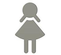 HEWI Symbol Femme 801 90x151x3mm, autocollant, gris roche