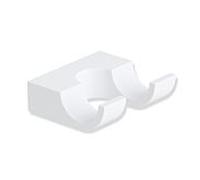 Hewi System 800 crochet double pour serviette 800.90.06260DX 50x53mm, blanc mat