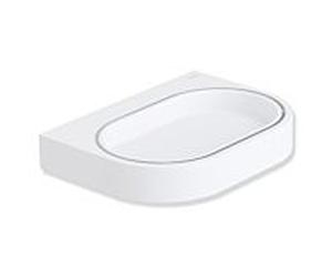 Hewi System 800 porte-savon 800.02.11060AS Halter et tasse blanc mat, plastique, avec Halter