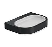 Hewi System 800 porte-savon 800.02.11065DC noir profond mat, verre, avec Halter