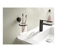 Hewi System 815 mug 815.04.11065DC 83x154x104mm, verre cristal dépoli, avec Halter , noir mat