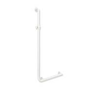 Hewi Poignée d'angle système 900 avec support de douche 900.33.20360AS 1250 x 600 mm, revêtement par poudre blanc deep matt, version gauche