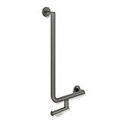 Hewi System 900 angulaire match0 900.22.14360SC Inox revêtement par poudre gris foncé perle mica profond mat, 600 x 300 mm, version gauche