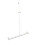 Hewi System 900 barre de douche 900.35.46260AS 1250 x 914 mm, acier inoxydable thermolaqué blanc deep mat, polyamide blanc matt