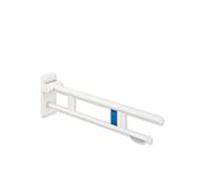 Hewi System 900 bras de support 900.50.11260DX projection 850 mm, Inox blanc mat profond revêtement en poudre, à gauche, WC support de papier / libération de rinçage radio-pilotée