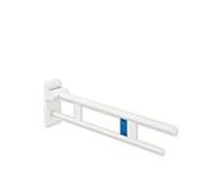 Hewi System 900 bras de support 900.50.12460DX projection 850 mm, Inox revêtement par poudre blanc mat profond, à droite, la libération de rinçage radio-pilotée