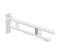 Hewi System 900 bras de support 900.50.17260DX projection 750 mm, Inox revêtement par poudre blanc mat profond, à droite, WC support de papier / libération de rinçage radio-pilotée