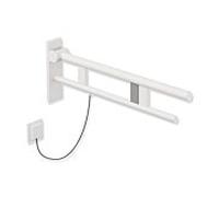 Hewi System 900 bras de support 900.50.21160DX de projection 700 mm, Inox poudre revêtue blanc mat profond, droit