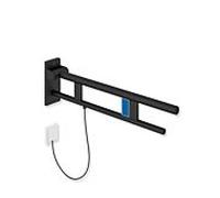 Hewi System 900 bras de support projection 900.50.14560DC 900 mm, Inox noir mat profond revêtement en poudre, à gauche, la version E-ras