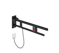 Hewi Bras de support système 900 900.50.15060DC saillie 700 mm, acier inoxydable thermolaqué noir mat profond, gauche