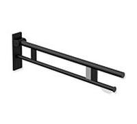 Hewi Bras de support système 900 900.50.17460DC saillie 900 mm, acier inoxydable thermolaqué noir mat profond, droit, porte-papier WC / déverrouillage radio