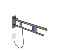 Hewi System 900 bras support de projection 900.50.14960SC 900 mm, Inox noir poudré mica perlé gris mat profond, à droite, la version E-ras