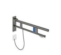 Hewi Bras de support système 900 900.50.18360SC saillie 700 mm, acier inoxydable peint par poudrage gris foncé perle mica profond mat, gauche