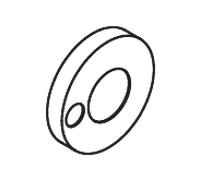 Hewi System 900 capuchon rosette 67972SC d= 67mm, avec trou, acier inoxydable revêtu par poudre gris foncé perle mica mat profond