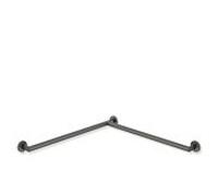 Hewi System 900 main courante de douche 900.35.13560SC acier inoxydable peint par poudrage gris foncé perle mica profond mat, 965 x 965 mm, version gauche