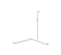 Hewi System 900 main courante de douche 900.35M33460VH 1250 x 965 x 965 mm, version gauche, blanc mat profond