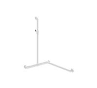 Hewi System 900 main courante de douche 900.35M33660VH 1250 x 765 x 965 mm, version droite, blanc mat profond