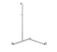 Hewi System 900 main courante de Inox 900.35.3034092 1250 x 765 x 765 mm, chromé, support de douche polyamide gris anthracite, gauche