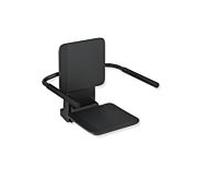 Hewi Siège pliant système 900 900.51.10160CV acier inoxydable peint par poudrage noir mat, plastique noir mat
