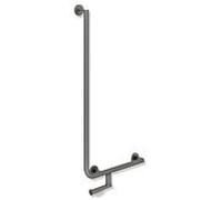 Hewi System 900 Poignée angulaire 900.22.14260SC acier inoxydable peint par poudrage gris foncé perle mica profond mat, 1000 x 500 mm, version droite