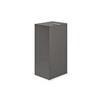 Hewi System 900 poubelle papier 900.05.00260SC acier inoxydable peint par poudrage gris foncé perle mica profond mat, 25 l, avec couvercle