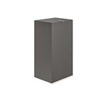 Hewi System 900 poubelle papier 900.05.00460SC acier inoxydable peint par poudrage gris foncé perle mica profond mat, 60 l, avec couvercle