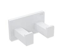 Hewi System 900 Q crochet double 900Q90.00260DX revêtement par poudre blanc mat profond, en acier inoxydable, 75x40x44mm