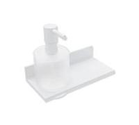 Hewi System 900 Q étagère 900Q03.00260DX thermolaqué blanc mat profond, avec distributeur de savon/désinfectant