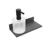 Hewi System 900 Q étagère 900Q03.00260SC peint par poudrage gris foncé nacré mica mat profond, avec distributeur de savon/désinfectant