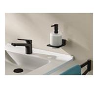 Hewi System 900 Q Seifenspender 900Q06.00060DC revêtement en poudre noir profond mat, avec Halter en métal
