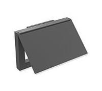 Hewi System 900 Q WC porte-papier 900Q21.00160SC revêtement en poudre gris foncé perle mica mat profond, en acier inoxydable, avec couvercle 140x90x23mm