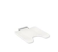 Hewi Siège rabattable System 900 900.51.2044098 450 x 112 x 525 mm, acier inoxydable chromé, polyamide blanc de sécurité, avec découpe hygiénique