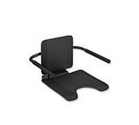 Hewi System 900 siège suspendu 900.51.11160CV Inox laqué époxy noir mat, plastique noir mat, avec accoudoirs / découpe hygiénique