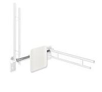 Hewi System 900 support dorsal 900.51.9064098 Inox chromé, polyamide blanc signal