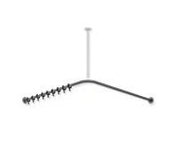 Hewi System 900 tringle à rideaux 900.34.10060SC 787 x 787 mm, 16 anneaux de rideau, acier inoxydable thermolaqué gris foncé, perle mica profond mat