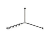 Hewi System 900 tringle à rideaux 900.34.10260SC 987 x 987 mm, 20 anneaux de rideau, acier inoxydable thermolaqué gris foncé, perle mica foncé mat