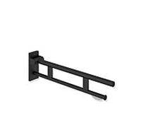 Hewi Système 900 bras support 900.50.10860DC saillie 850 mm, acier inoxydable thermolaqué noir mat profond, support papier WC