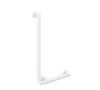 Hewi Système 900 Poignée angulaire 900.22.13660DX acier inoxydable peint par poudrage blanc matt, 750 x 500 mm, version gauche