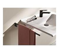 Hewi Système 900 porte-serviettes 900.09.00160 DC acier inoxydable thermolaqué noir mat foncé, fixe, monobras