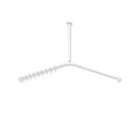 Hewi Tringle à rideaux système 900 900.34.10360DX 1187 x 1187 mm, 24 anneaux de rideau, acier inoxydable thermolaqué blanc deep matt