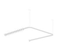 Hewi Tringle à rideaux système 900 900.34.30160DX 1187 x 1175 x 1187 mm, 34 anneaux de rideau, acier inoxydable thermolaqué blanc deep matt