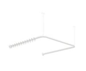 Hewi Tringle à rideaux système 900 900.34.30160DX 1187 x 1175 x 1187 mm, 34 anneaux de rideau, acier inoxydable thermolaqué blanc deep matt