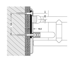 Hewi Universal Matériel de fixation pour crochet simple et porte-rouleau de papier toilette de réserve, BM1221,