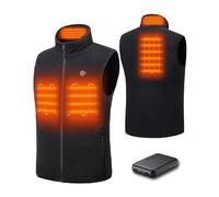HEWINZE Gilet chauffant en polaire pour femme, gilet chaud avec batterie 7,4 V, gilet chauffant pour la chasse, L