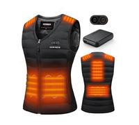 HEWINZE Gilet chauffant pour femme - Gilet chauffant avec batterie 7,4 V - Gilet chauffant pour la chasse, Noir , S