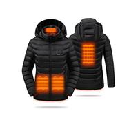 HEWINZE Veste Chauffante Femme avec batterie incluse 7.4V,Manteau Chauffante Femme avec capuche pour L'hiver, la Chasse, L'extérieur, le Camping, Ski Équitation.